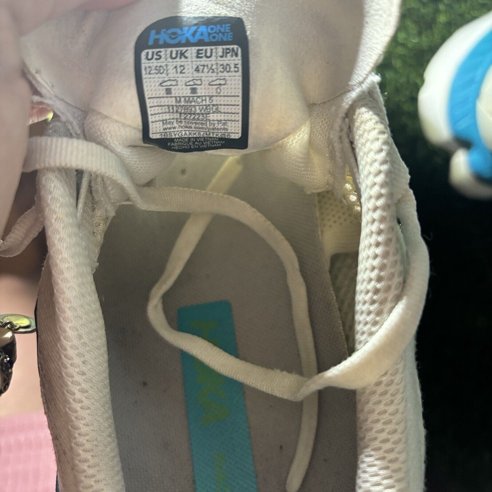 Hoka Size 12.5 - Hoka One One Mach 5 White Blue Glass Size US 12.5 / EU 45-46 - 9 Thumbnail