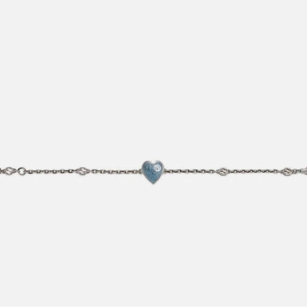 Gucci GUCCI Silver Heart Enamel Charm Bracelet NWT Size ONE SIZE - 5 Thumbnail
