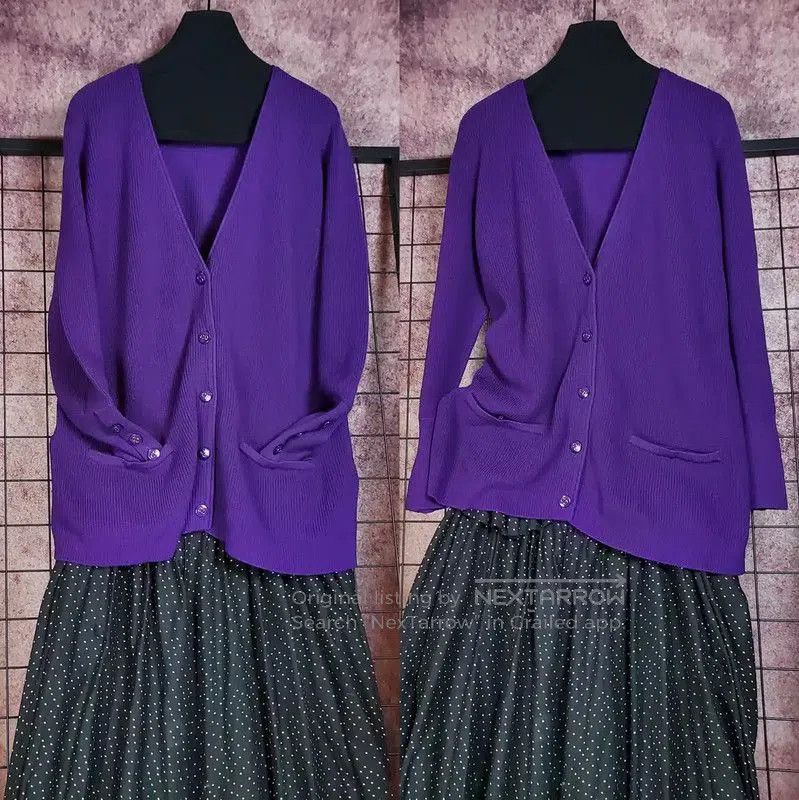 Dior Dior Purple Long Sleeve Cardigan for Women . Size L / US 10 / IT 46 - 1 Thumbnail