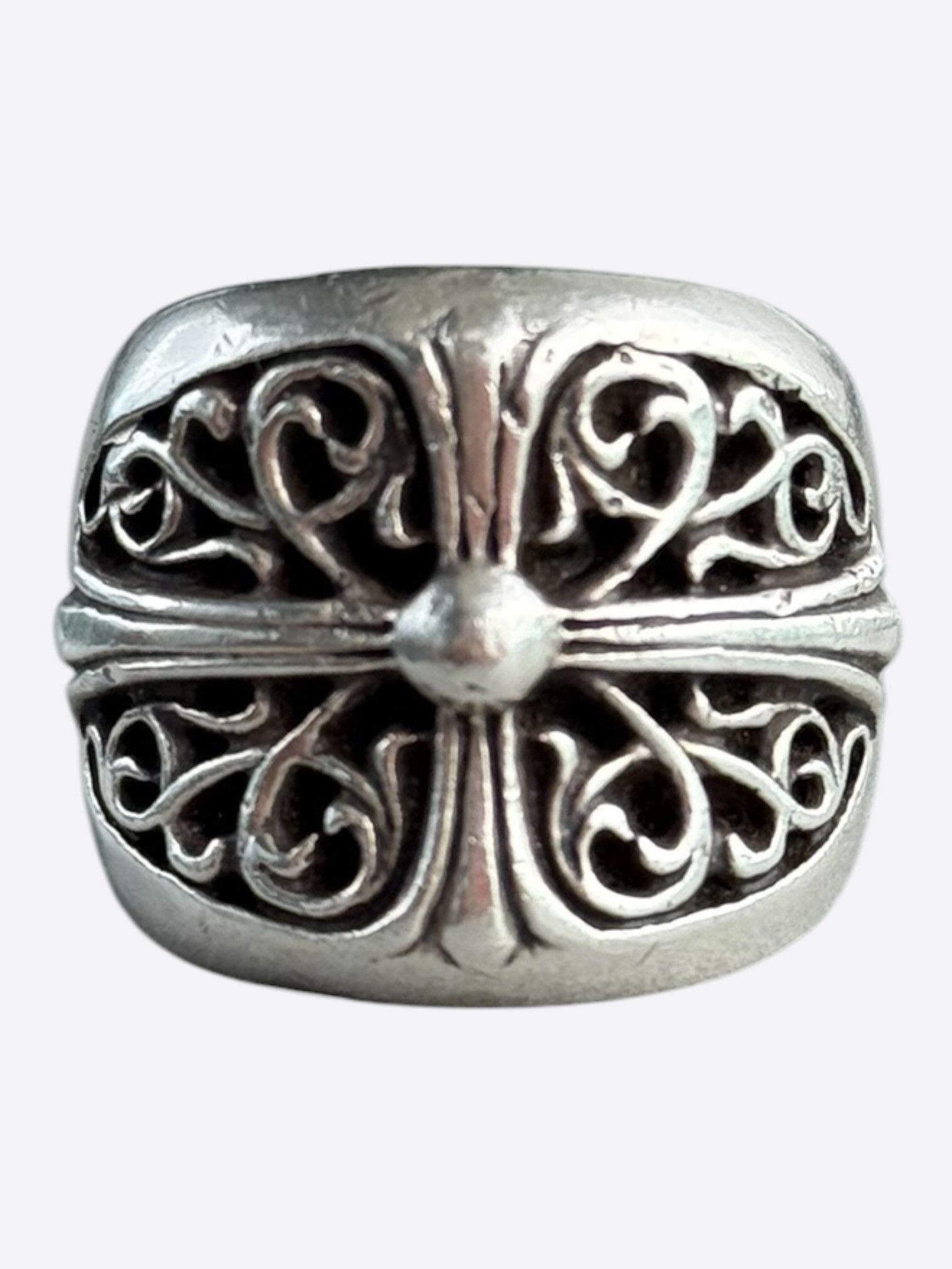 Chrome Hearts Chrome Hearts Silver Oval Cross Ring Size ONE SIZE - 1 Thumbnail