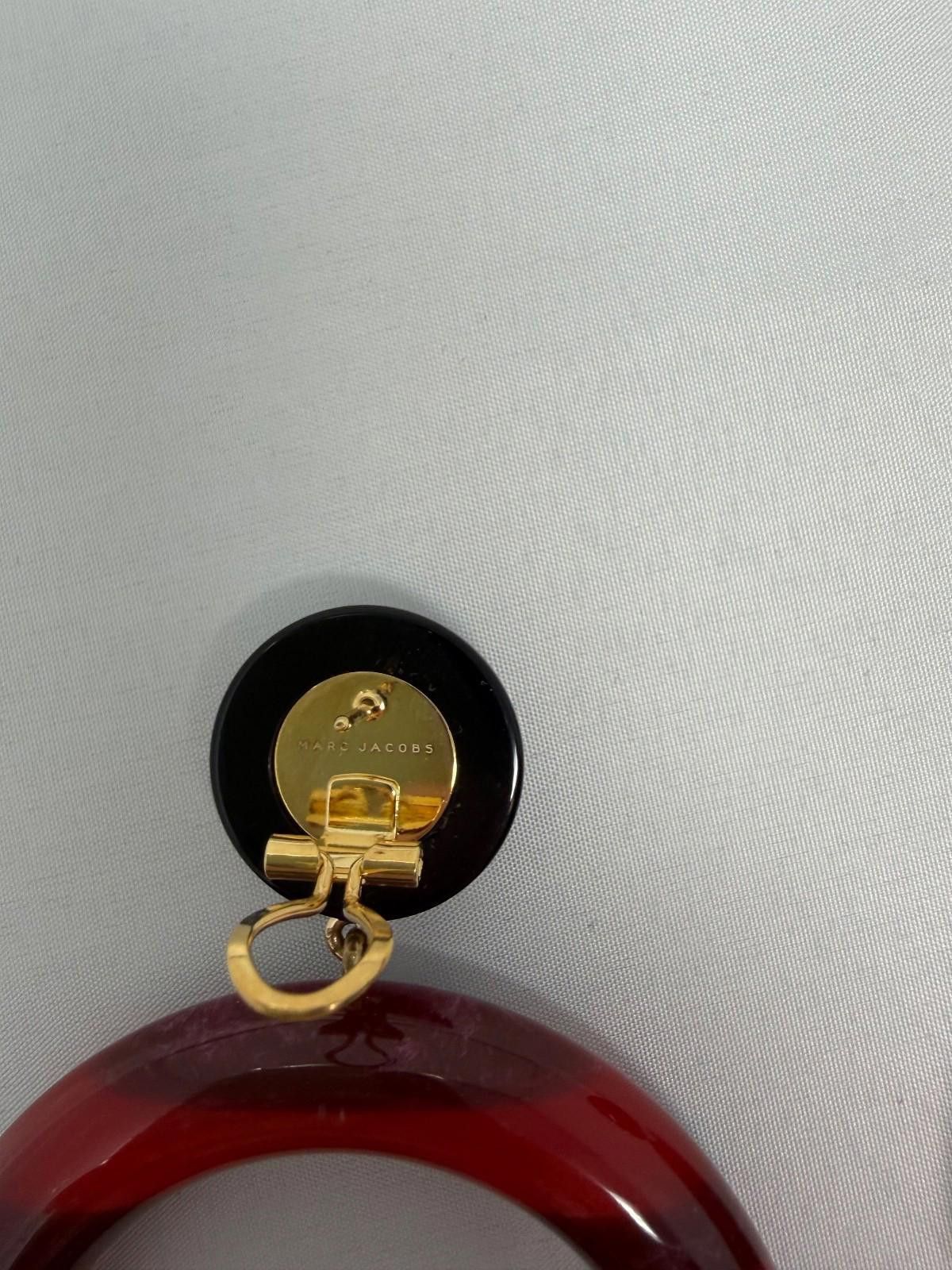Marc Jacobs Marc Jacobs Red Multi Resin Hoop Earrings – Omega Back – NWT Size ONE SIZE - 3 Thumbnail