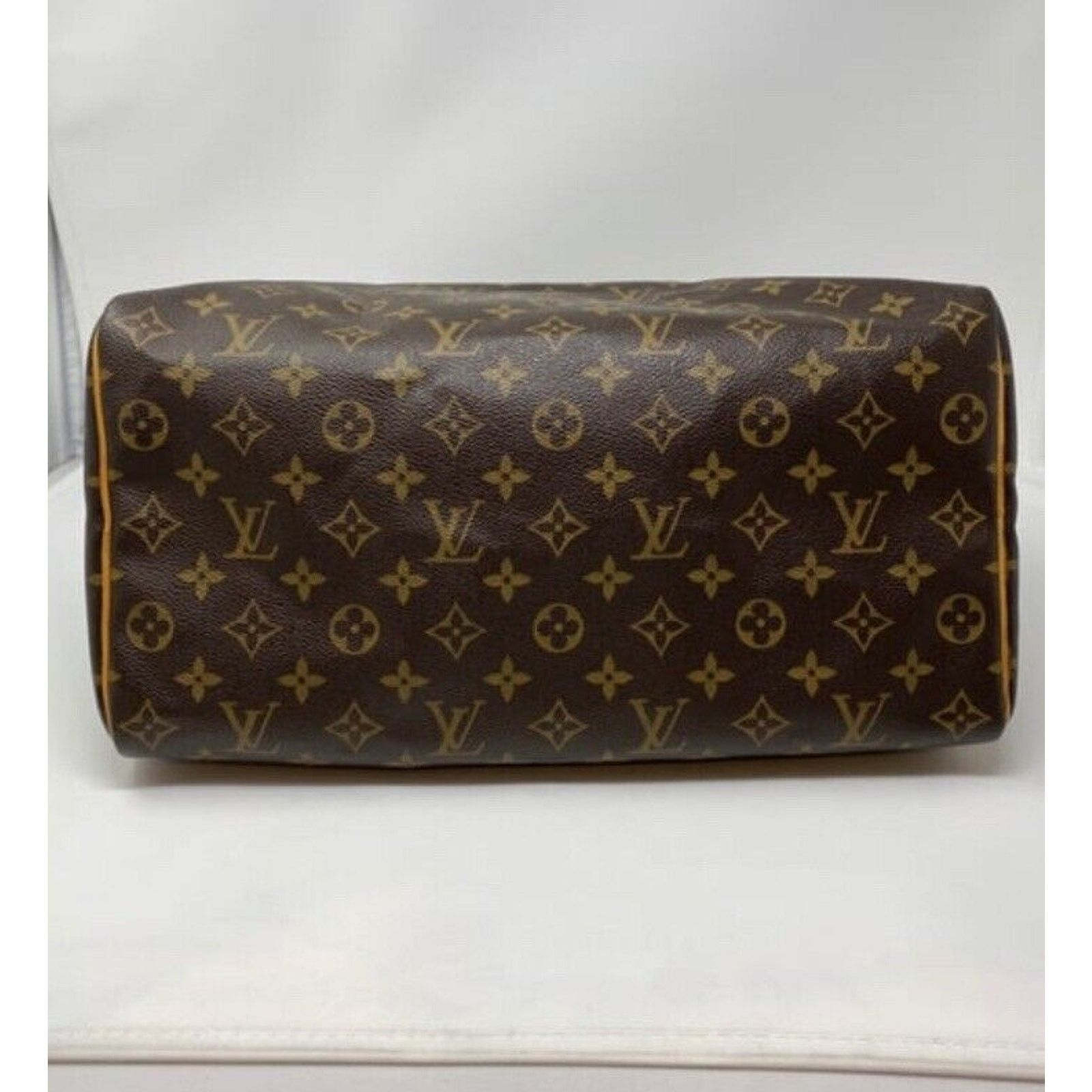 Louis Vuitton Louis Vuitton Speedy 35 Handbag Brown Leather Monogram Size ONE SIZE - 6 Thumbnail