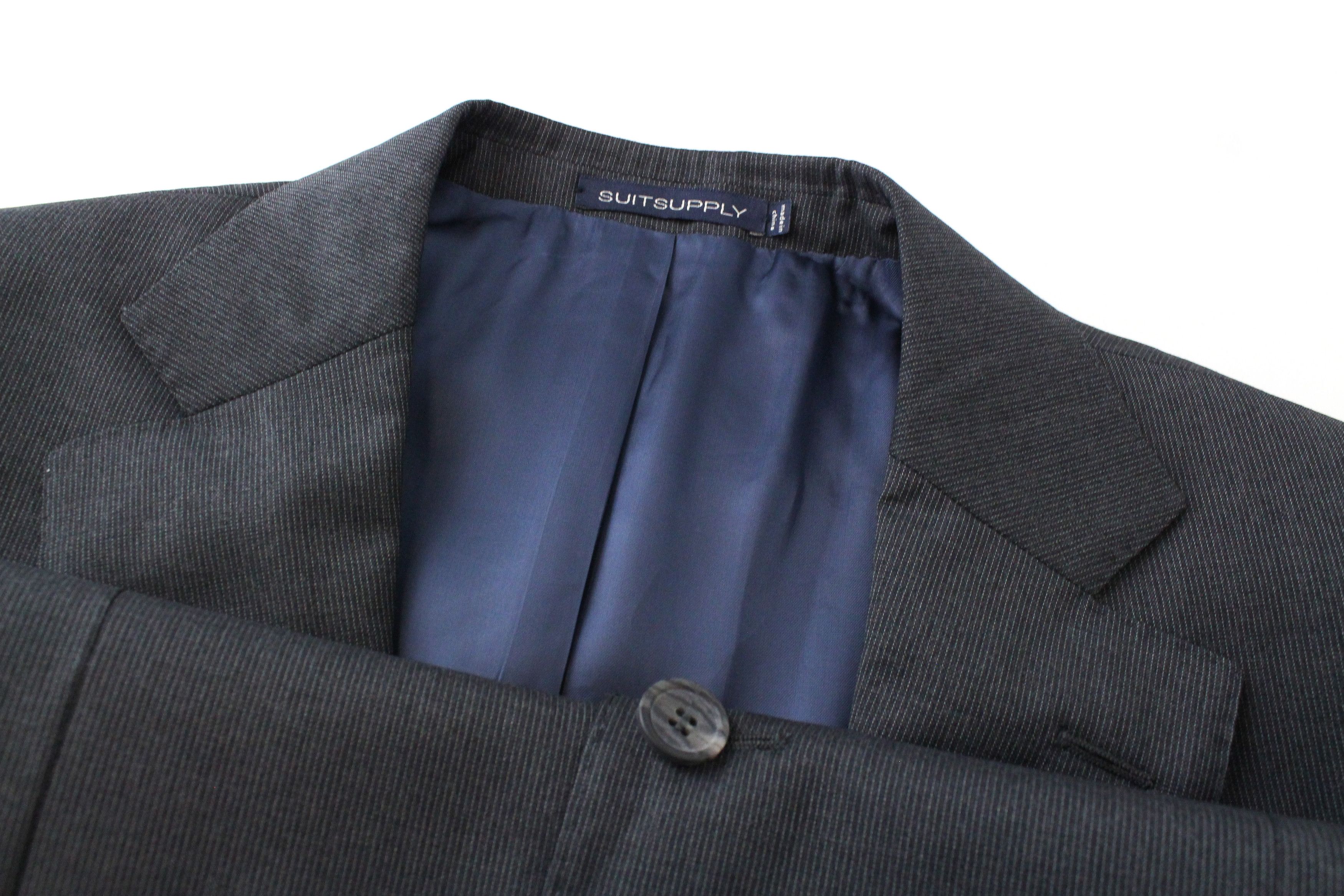 Suitsupply NAPOLI UK38R Wool Super 110's Grey Striped Blazer 60220 Size 38R - 4 Thumbnail