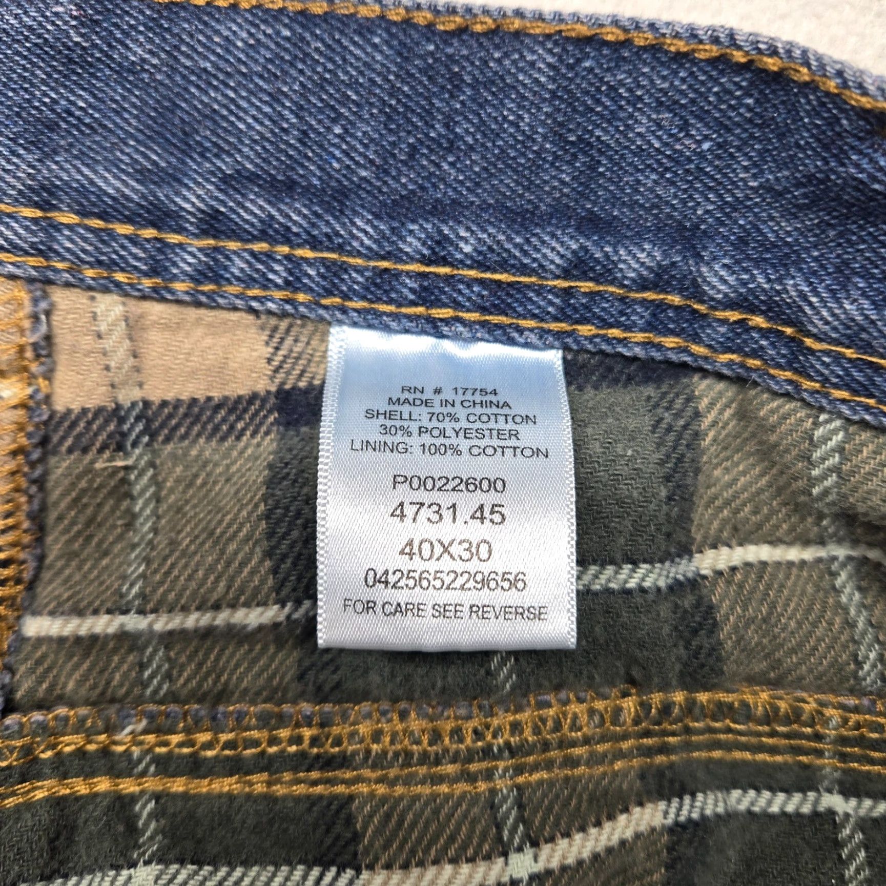 Vintage Key Jeans Men 40x30 Dark Blue Denim Lined Flannel Straight Size US 40 / EU 56 - 4 Thumbnail