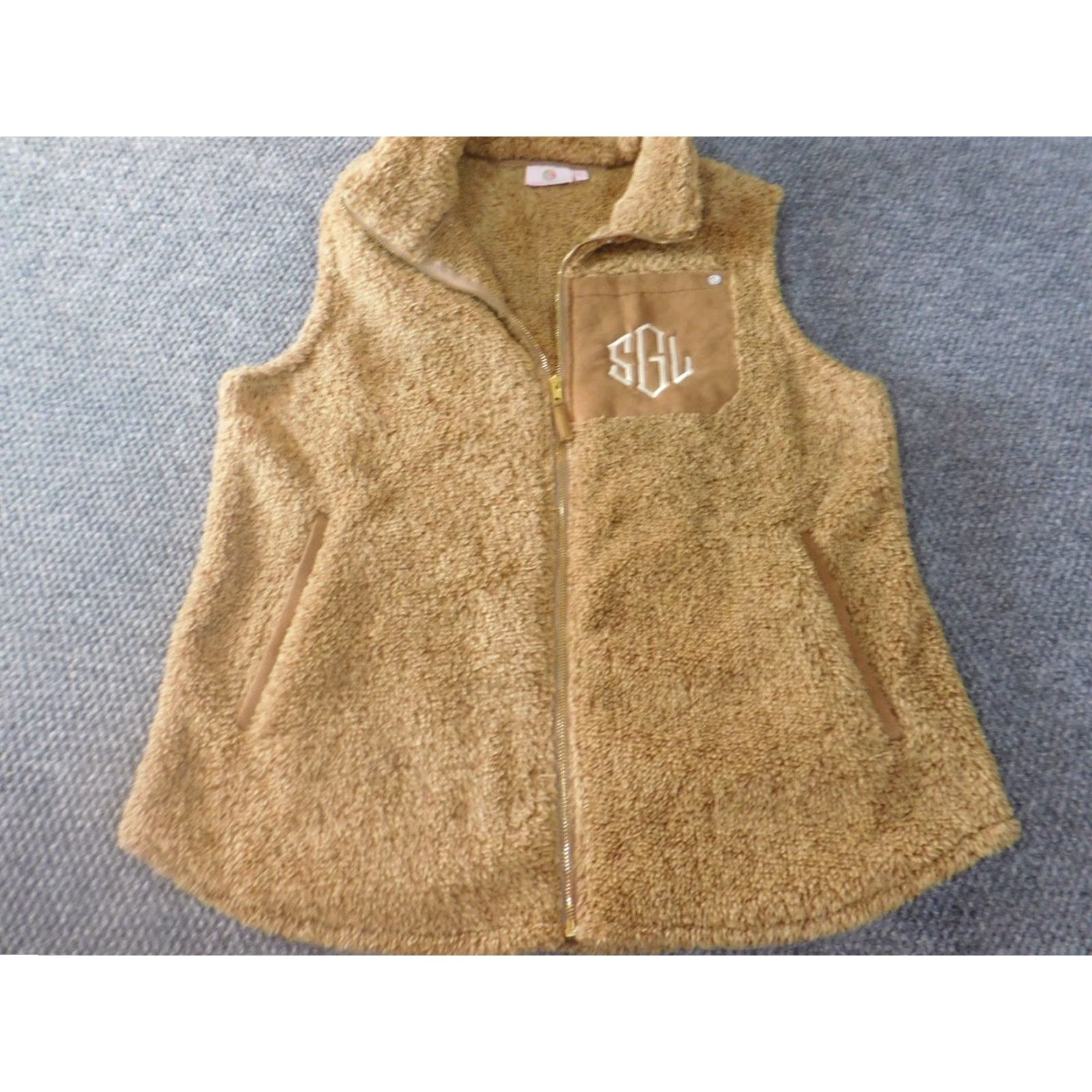 Vintage Marley Lilly Womens XL Brown Quilted Sherpa Zip Vest Casual Designer Outdoor Full Zip Modern Classic Size XL / US 12-14 / IT 48-50 - 2 Thumbnail