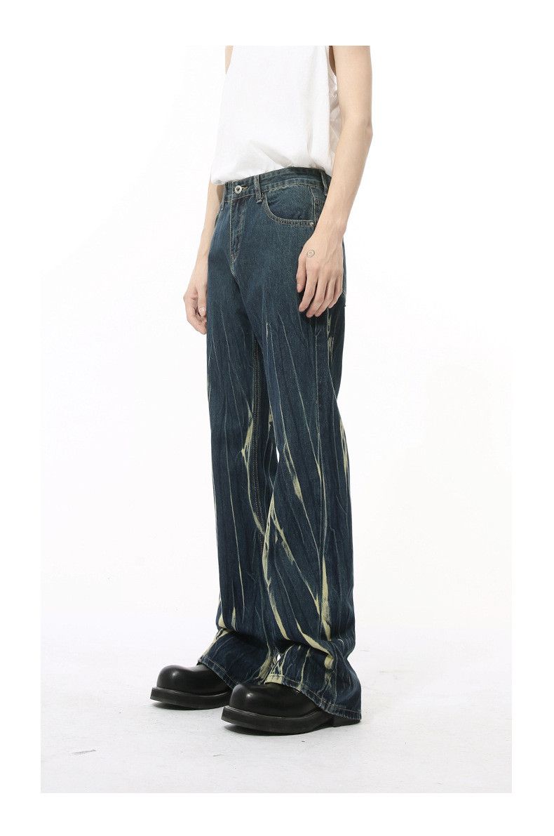 Japanese Brand × Jean High street retro tie-dye heavy-duty flared casual jeans Size US 32 / EU 48 - 2 Thumbnail