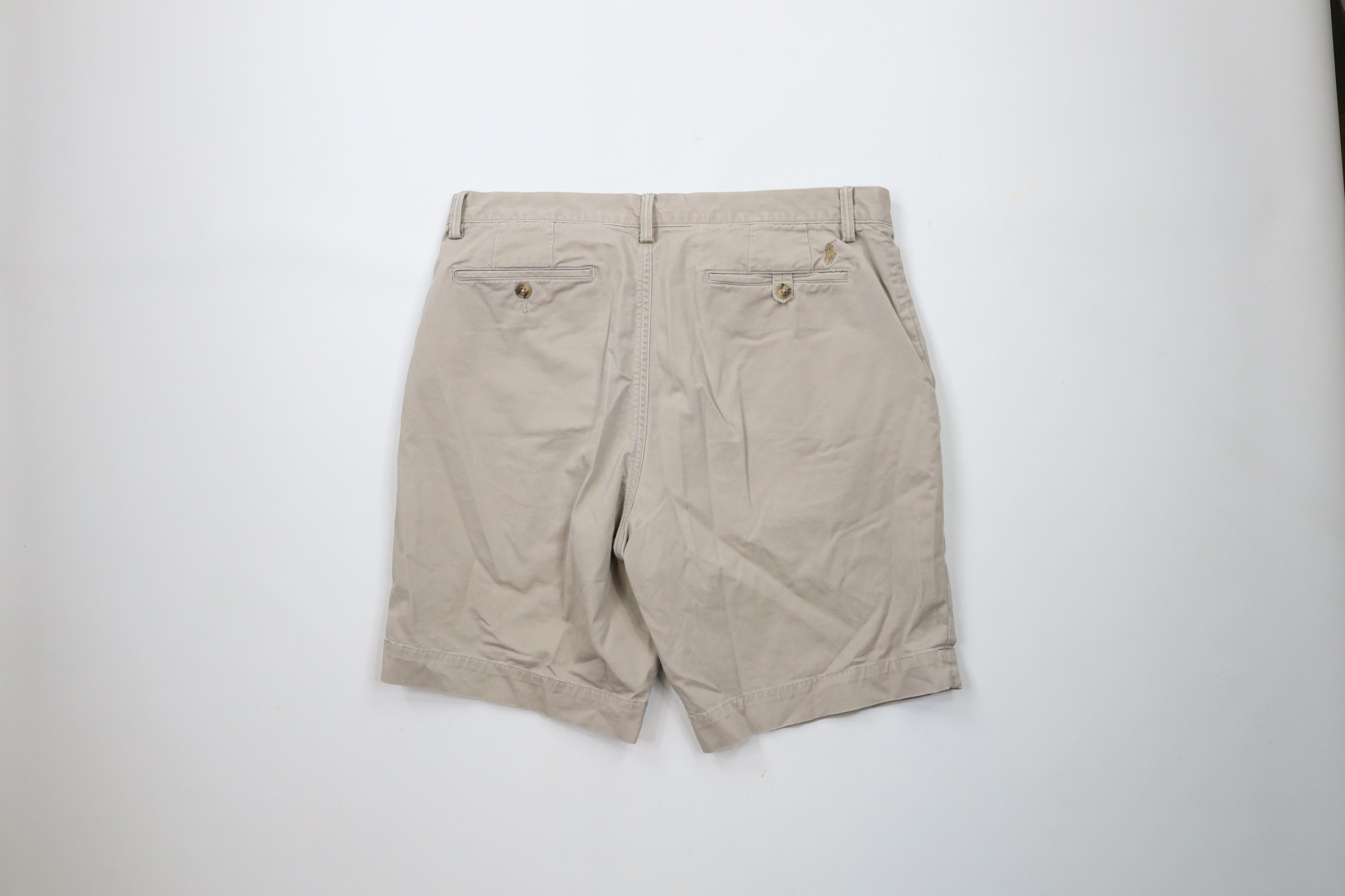 Ralph Lauren × Vintage Vintage Ralph Lauren Above Knee Stretch Chino Shorts Beige Size US 35 - 5 Thumbnail