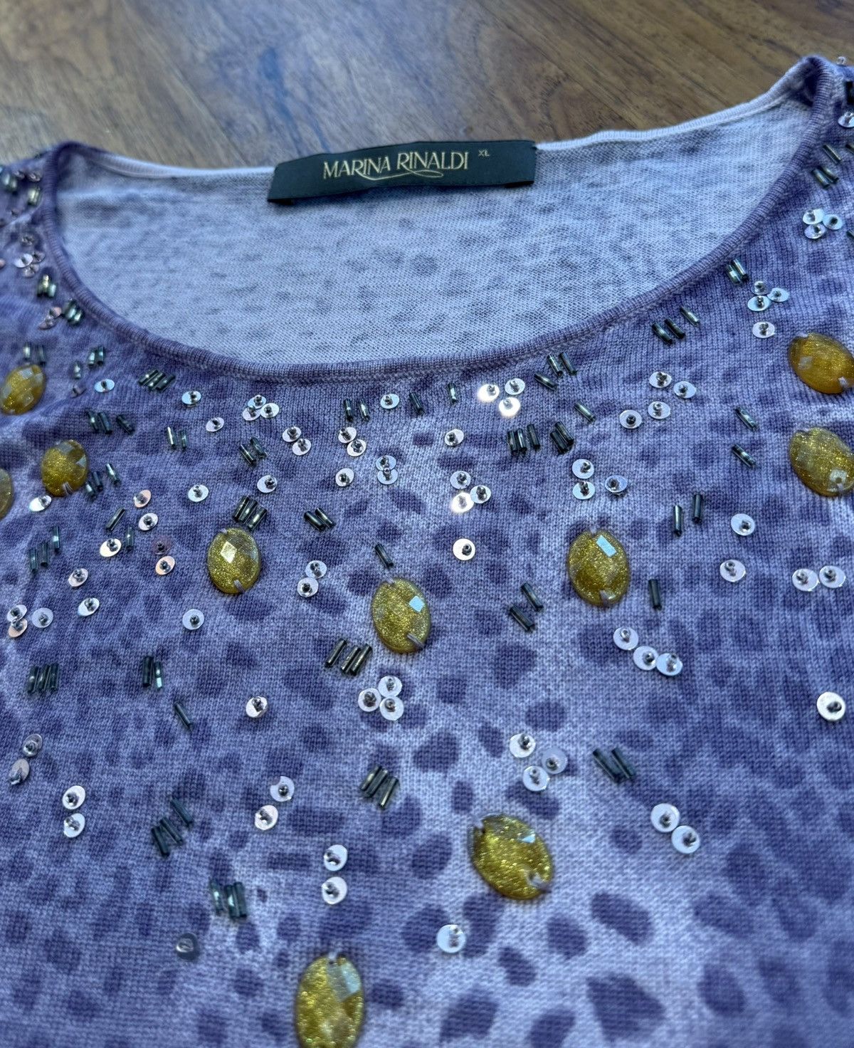 Marina Rinaldi Marina Rinaldi Sweater Blouse ITALY Lana Wool Japan Cheetah Size XL / US 12-14 / IT 48-50 - 2 Thumbnail