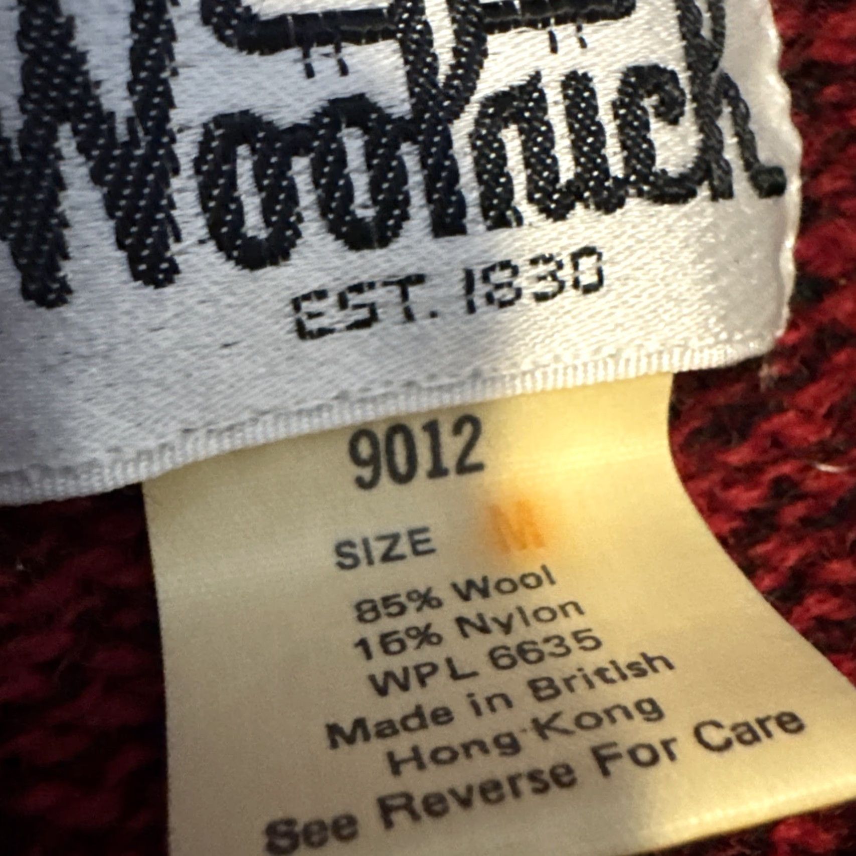 Vintage VINTAGE Woolrich Red Agryle Shawl Button Collar Wool Sweater Medium Size US M / EU 48-50 / 2 - 6 Thumbnail