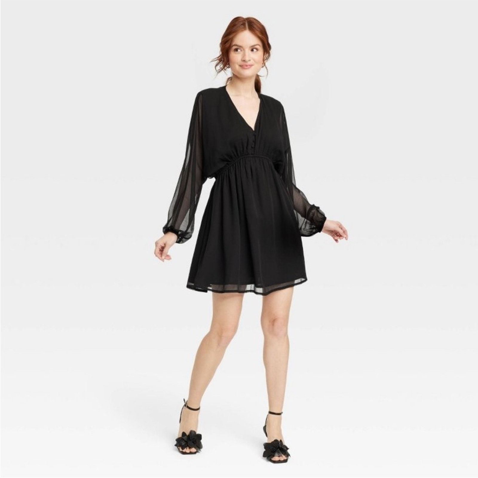 Other NWT a new day balloon long sleeve mini dress Size S / US 4 / IT 40 - 3 Thumbnail