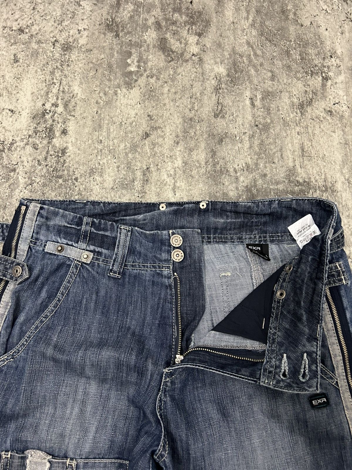 JNCO × Japanese Brand EXR baggy Full Zip jorts Denim Pants Size US 33 - 9 Thumbnail
