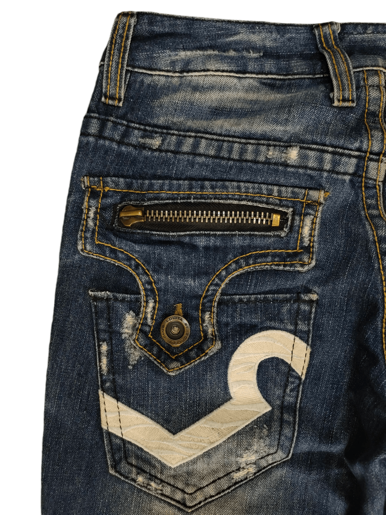 Kapital Vintage Y2k Yoshitomo Nara Lolita Clawmark Distress Jeans Size US 29 - 13 Thumbnail