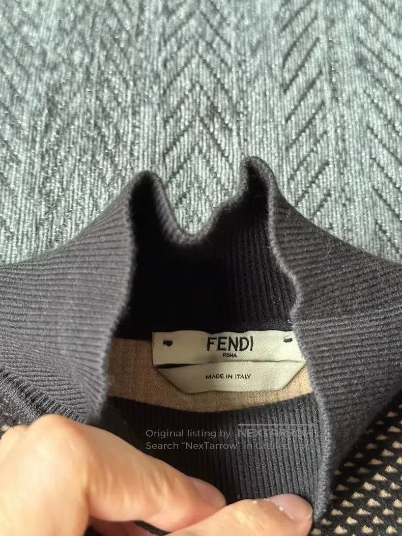 Fendi Fendi Black High Neck Double F Knit Short Sleeve Size XS / US 0-2 / IT 36-38 - 3 Thumbnail