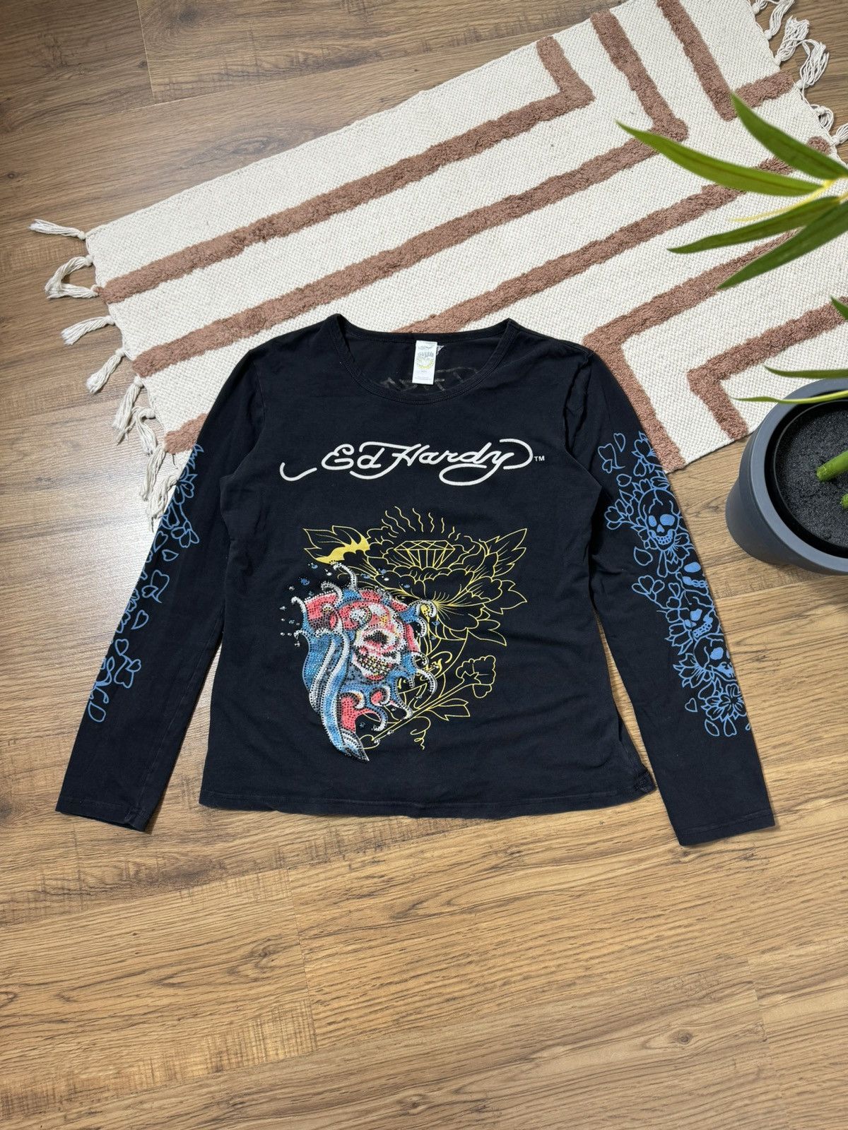 Ed Hardy VINTAGE ED HARDY PRINTED LONGSLIVE Size XL / US 12-14 / IT 48-50 - 2 Thumbnail