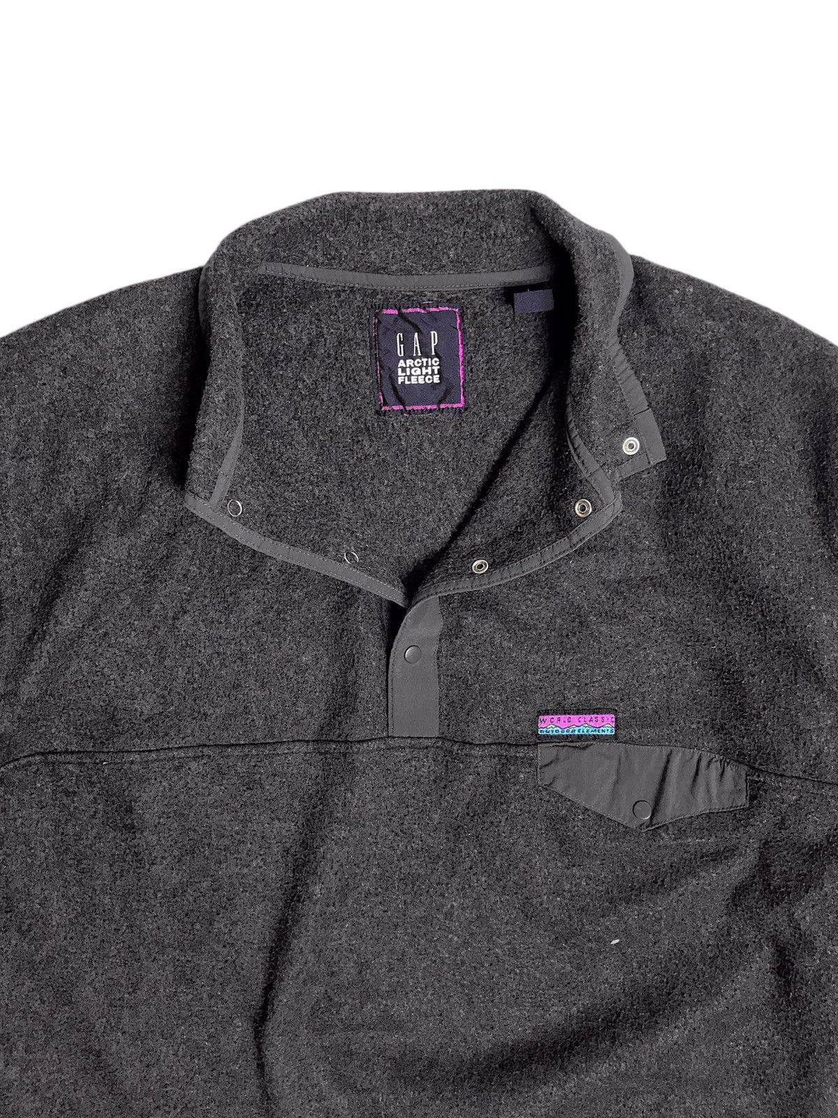 Gap × Vintage Vintage GAP Arctic Light Fleece Half Button Size US XL / EU 56 / 4 - 2 Thumbnail