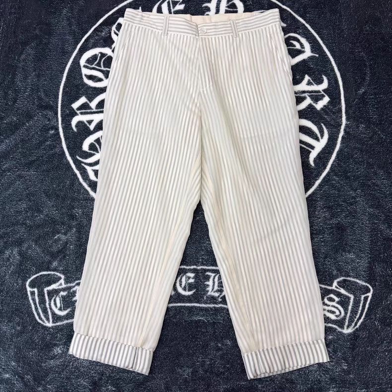 Dior White Striped Cropped Pants Size 34 Size US 34 / EU 50 - 1 Thumbnail