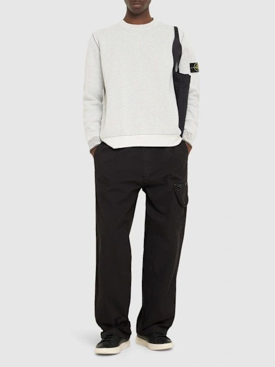 Stone Island o1lsvrm0425 Crewneck Cotton Blend Sweatshirt in Ivory Size US L / EU 52-54 / 3 - 3 Thumbnail