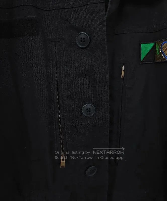 Yves Saint Laurent YSL Black Cotton Embroidered Long Coat . Size M / US 6-8 / IT 42-44 - 3 Thumbnail