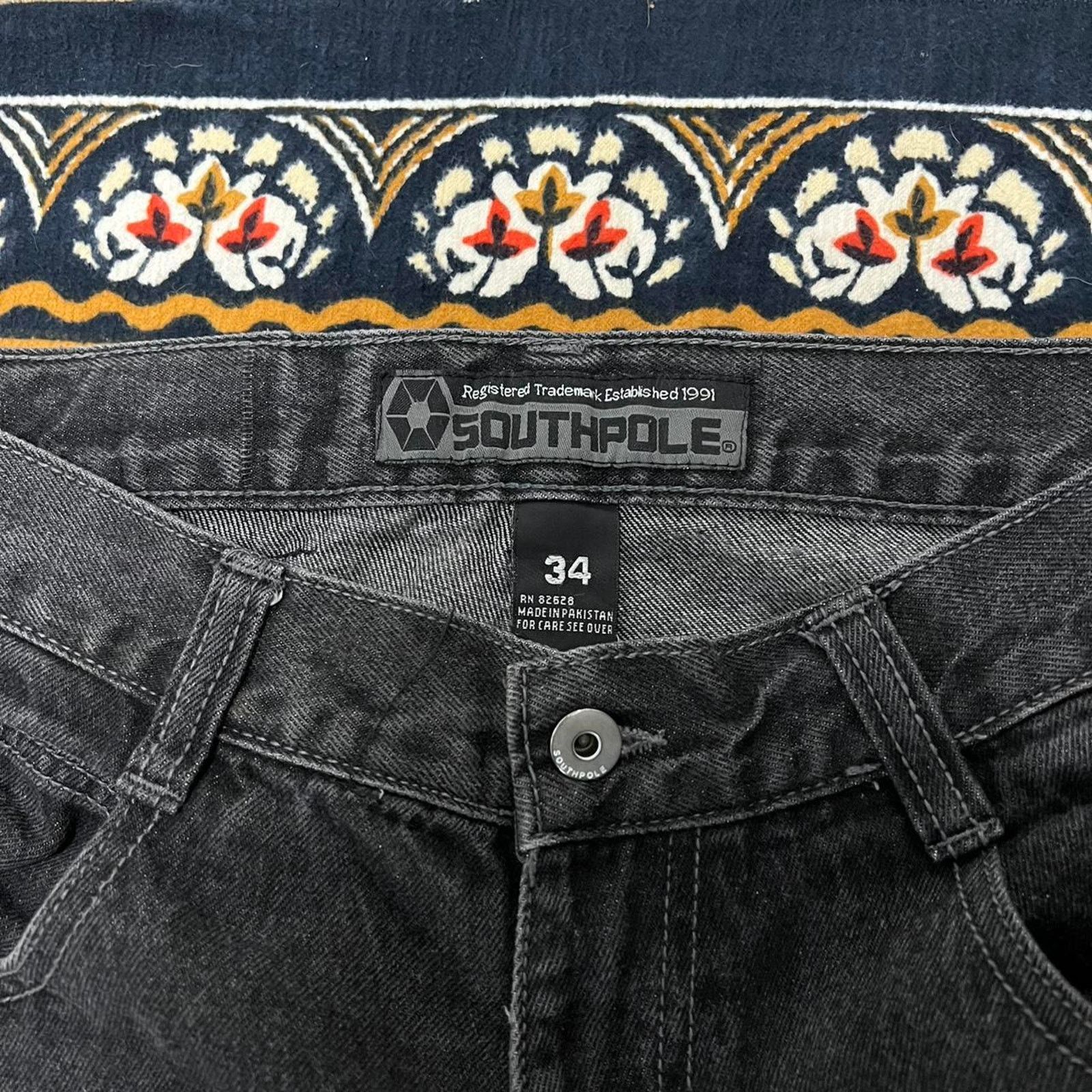 Southpole Black baggy southpole jeans size 34x31 wide leg punk skater Size 34" / US 12 / IT 48 - 7 Thumbnail