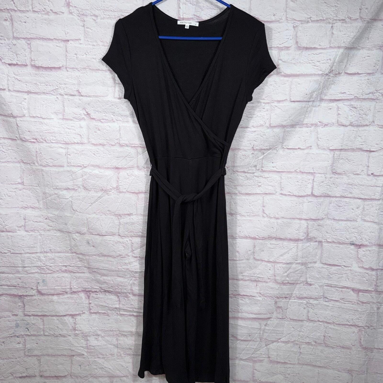 Other Antistar Black Faux Wrap Romper Women's Small Tie Waist Size 28" / US 6 / IT 42 - 1 Thumbnail