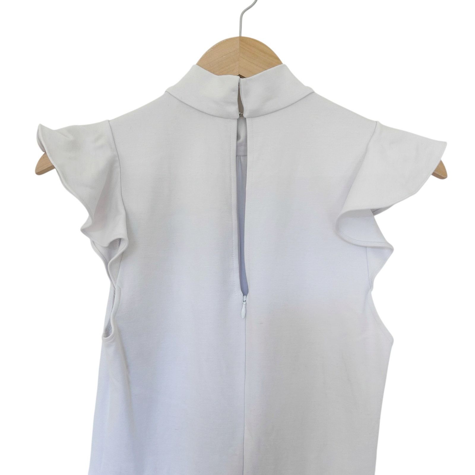 Amanda Uprichard Amanda Uprichard White Flutter Sleeve Jumpsuit Sz M Size 30" / US 8 / IT 44 - 5 Thumbnail