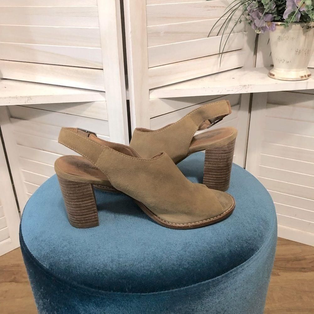 Madewell Madewell suede leather beige sling back peep toe sandals 8.5 Size US 8.5 / IT 38.5 - 3 Thumbnail