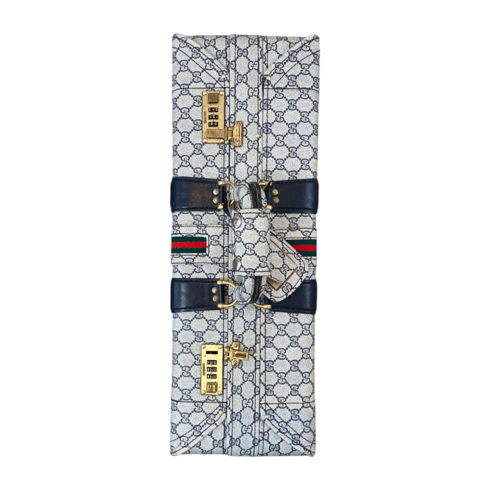 Gucci 1970s Monogram Webstripe Gray Suitcase Size ONE SIZE - 6 Thumbnail