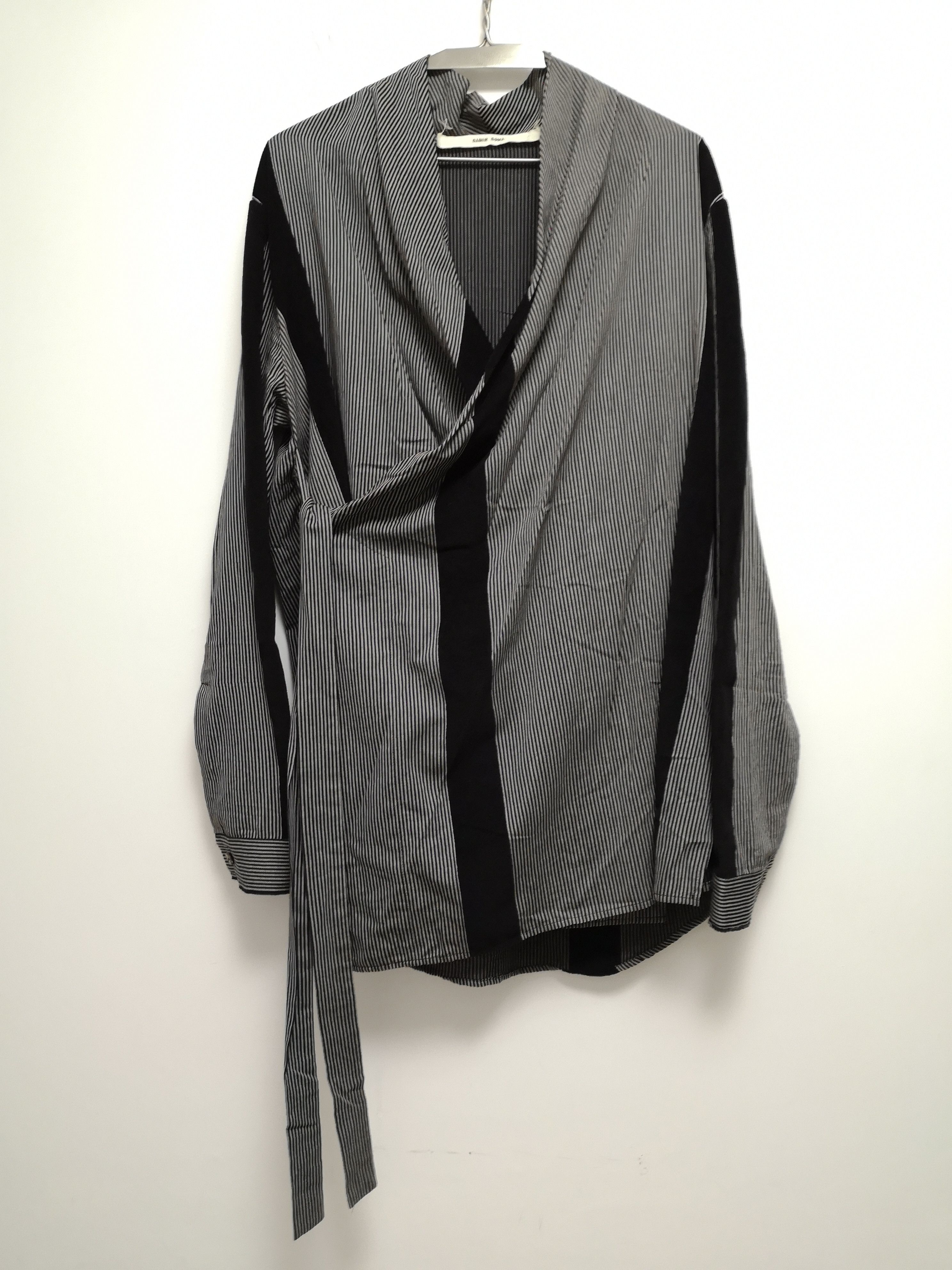 Damir Doma Stripe Shawl Collar Tie Side Shirt Size US S / EU 44-46 / 1 - 2 Thumbnail