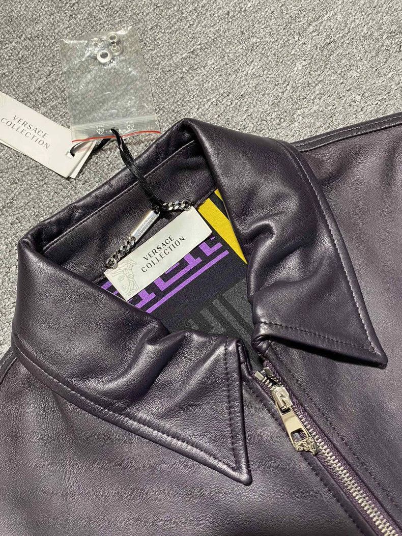 Versace Versace Leather jacket with a clap chain Size US M / EU 48-50 / 2 - 2 Thumbnail