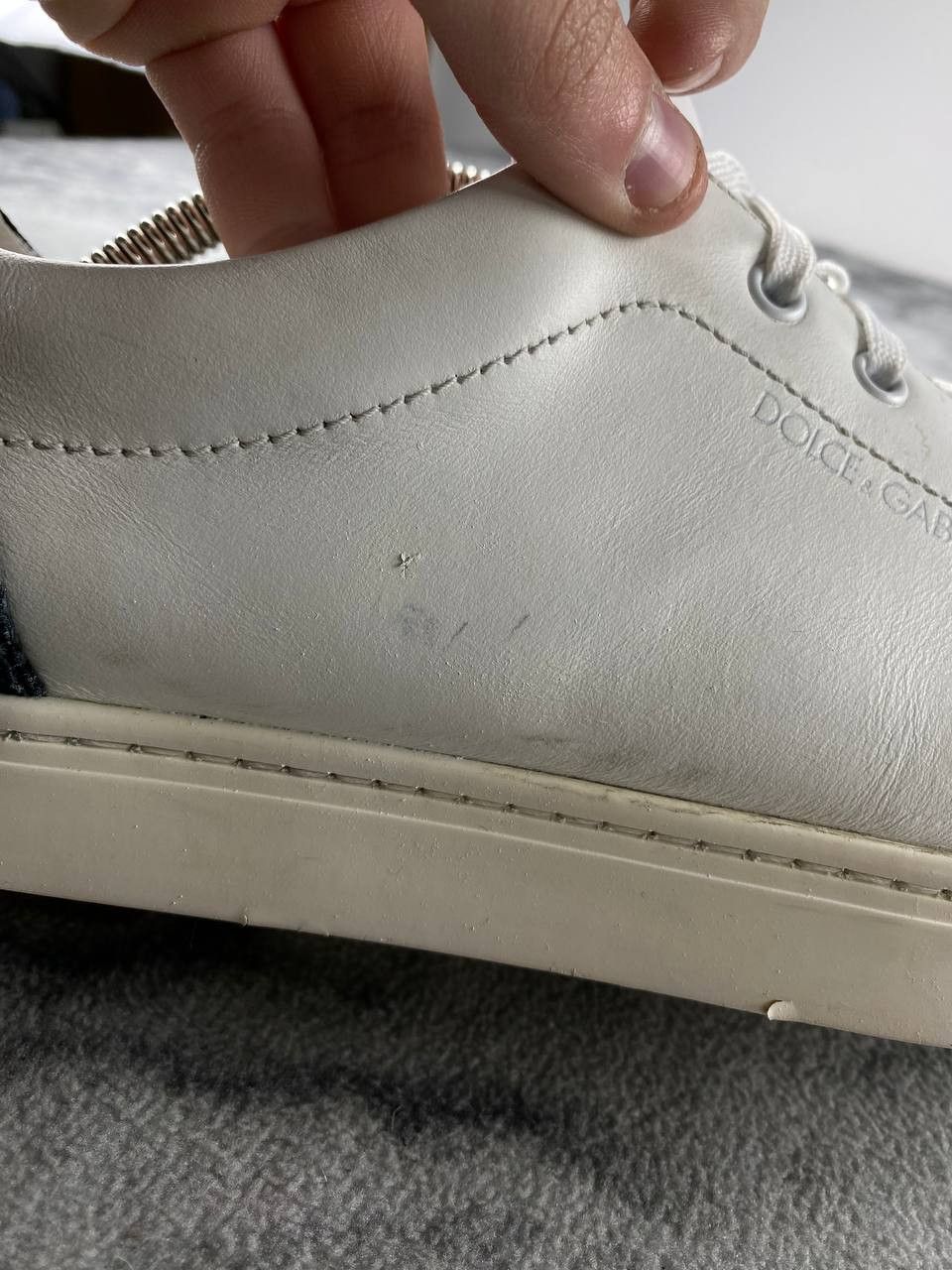Dolce & Gabbana Dolce & Gabbana Leather Sneakers Men Size 9 White Size US 9 / EU 42 - 18 Thumbnail