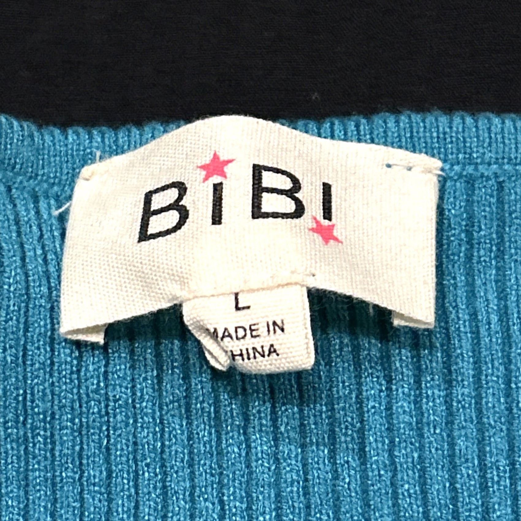 Vintage VINTAGE not | Bibi Blouse | Blouse | L | Teal Blue | Viscose Blend | Puff Sleeve | Crew Neck | Short Sleeve | ZIP Pullover? Size L / US 10 / IT 46 - 2 Thumbnail