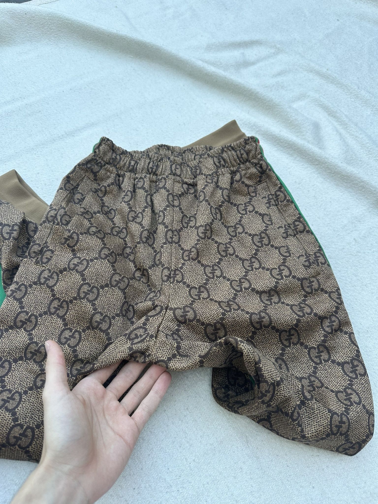 Gucci Gucci Sweatpants Monogram Side Web Stripe Brown Size 25" / US 0 / IT 36 - 4 Thumbnail