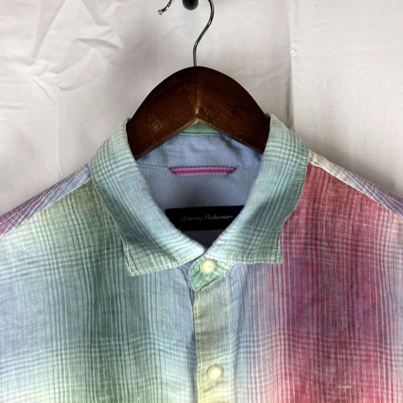 Tommy Bahama Tommy Bahama Shirt Mens 100% Linen Button Up Medium Multicolor Check Short Sleeve Casual Shirt Button-Up Fans Mens Regular XS? Size US M / EU 48-50 / 2 - 3 Thumbnail