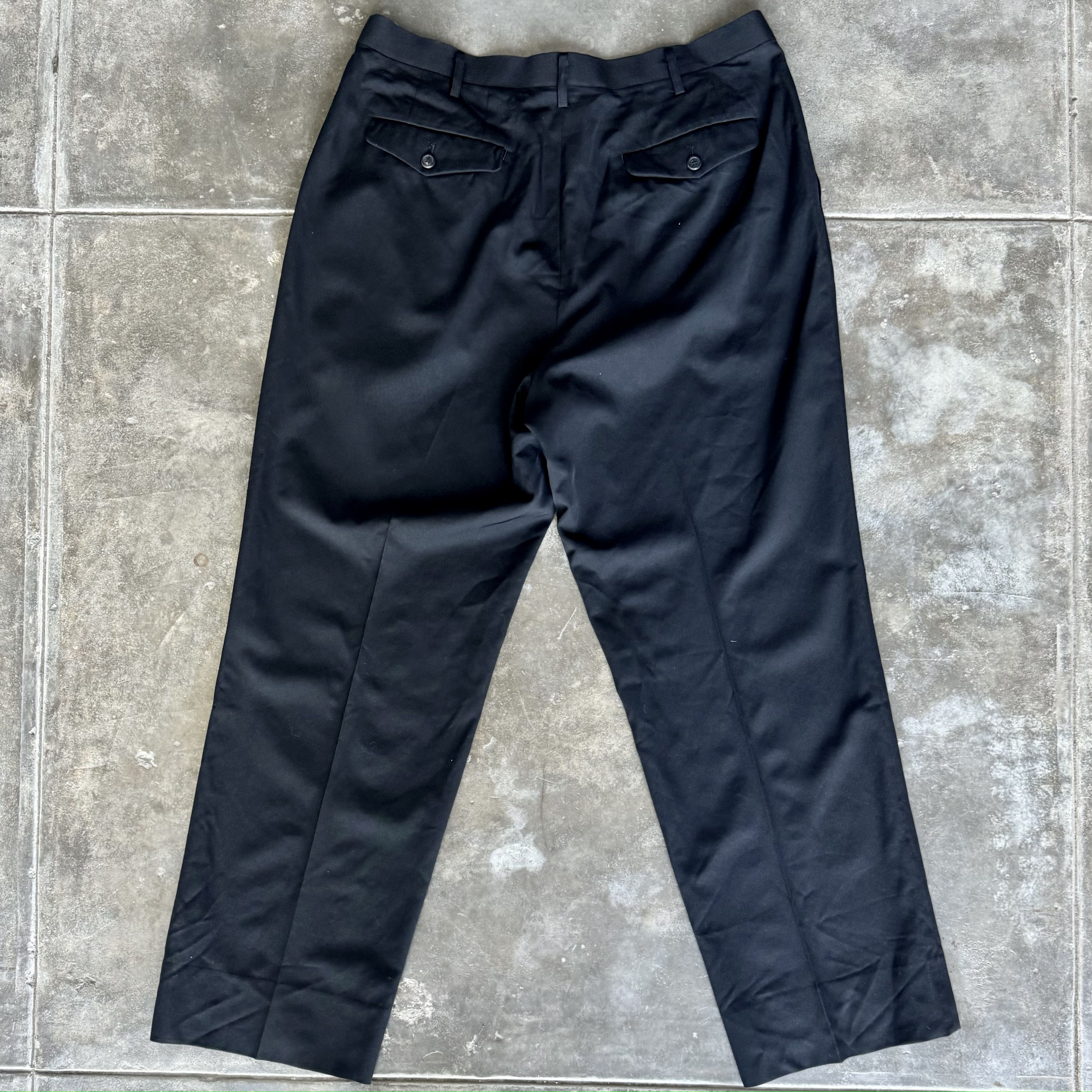 Yohji Yamamoto Yohji Wool Gabardine Classic Wide Baggy Trousers (JP Size 6) Size US 37 - 2 Thumbnail