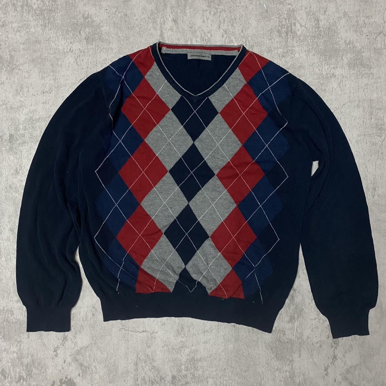 Other Navy blue, red, and grey argyle sweater Size US XL / EU 56 / 4 - 1 Thumbnail