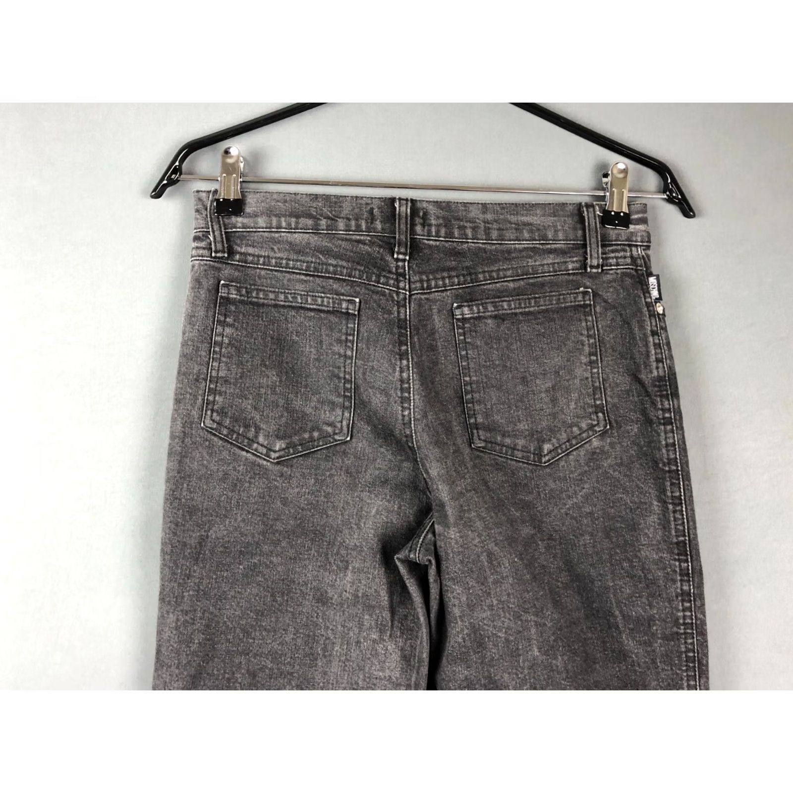 Moschino Moschino Jeans Gray Women Regular Size 29 Sequin Embelished Cotton Elastane Flared Inseam 33.3" 13.8" Waist Hip Pockets Brand Moschino Size 29" - 4 Thumbnail