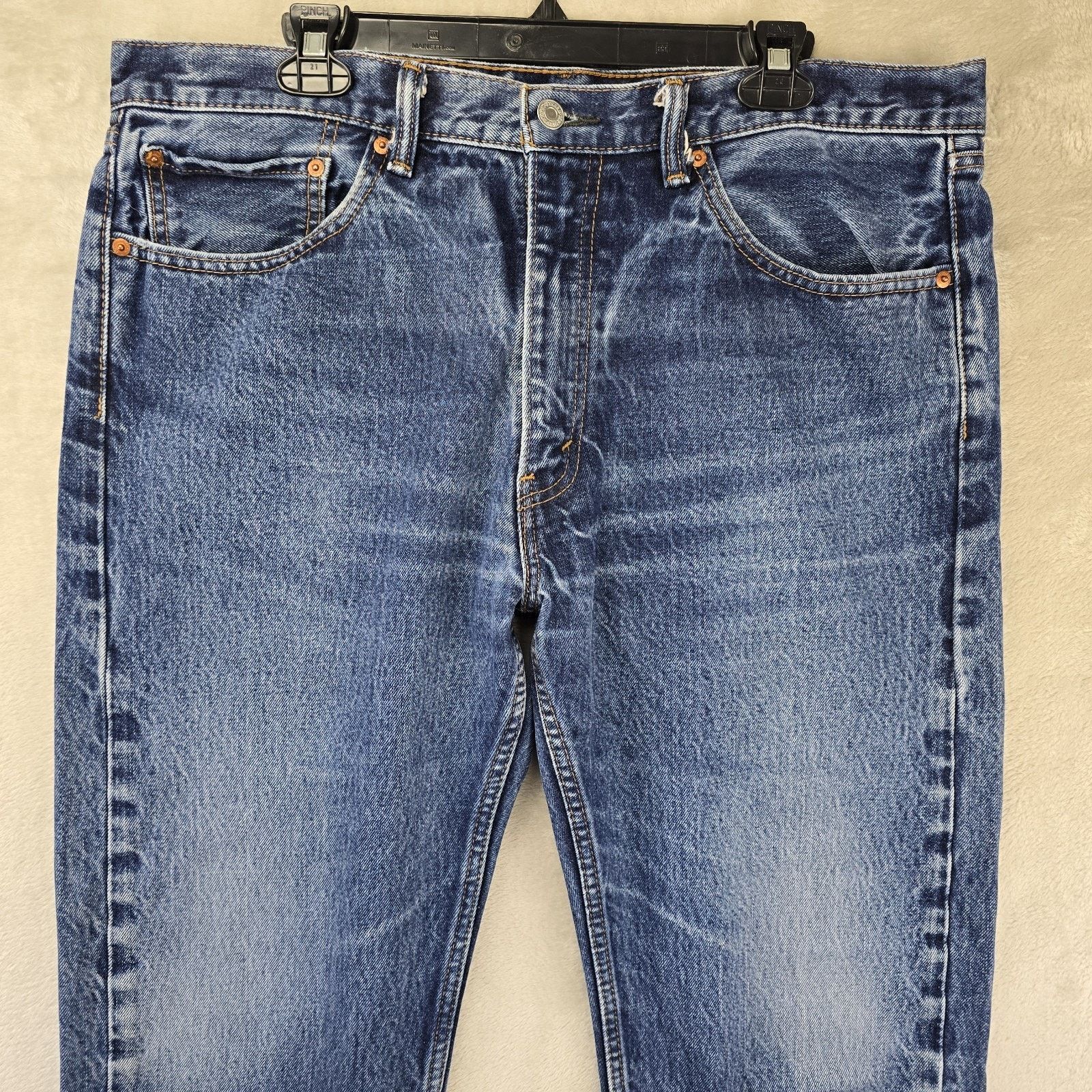 Levi's Vintage Levis 505 Jeans Mens 38x31 Blue Y2K Faded Whiskers Size US 38 / EU 54 - 2 Thumbnail