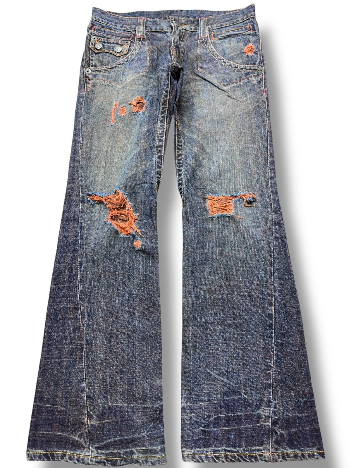 PPFM Vintage PPFM Flare Bootcut Grunge Distressed Denim Size US 32 / EU 48 - 1 Thumbnail