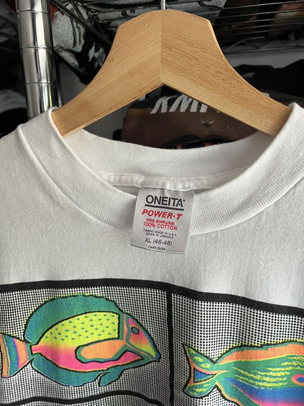 Arts & Science 90s Fish Psychedelic Single Stitch Animal Nature Tee Size US XL / EU 56 / 4 - 6 Thumbnail