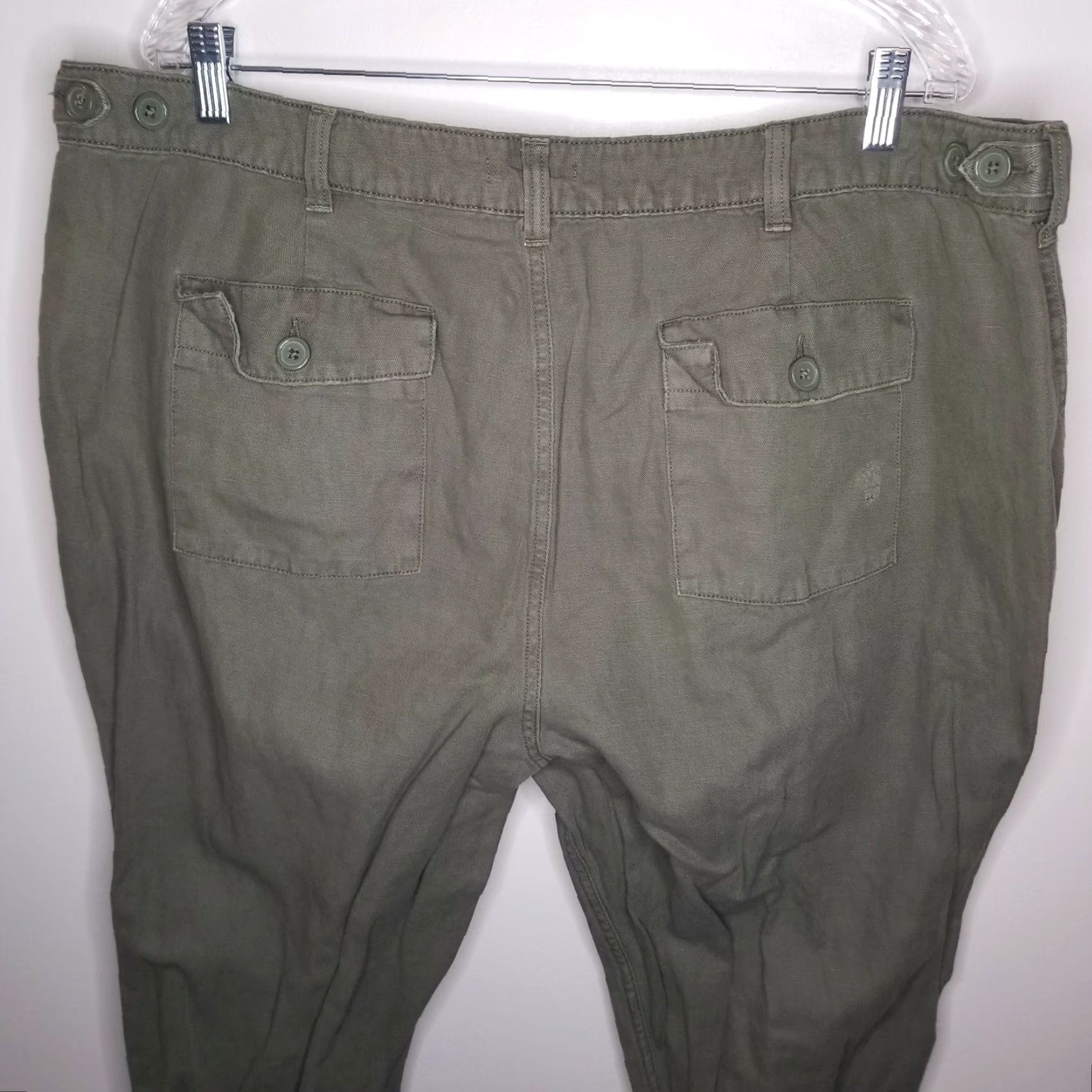 Vintage KAARI Blue Womens Pants Green Curvy 20W+ Plus Size 20W 44" Waist 29" Inseam Chino Trousers Womens Size 42" / US 20 - 5 Thumbnail