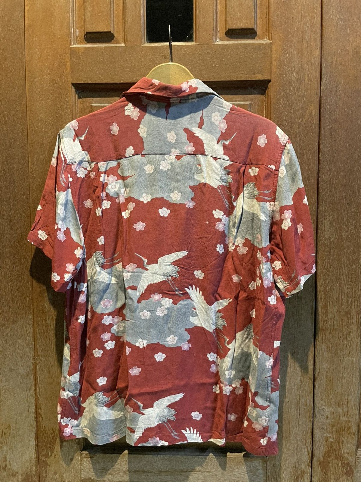 70s Rare Vintage Sukajan Bird 100% Rayon Button Shirt