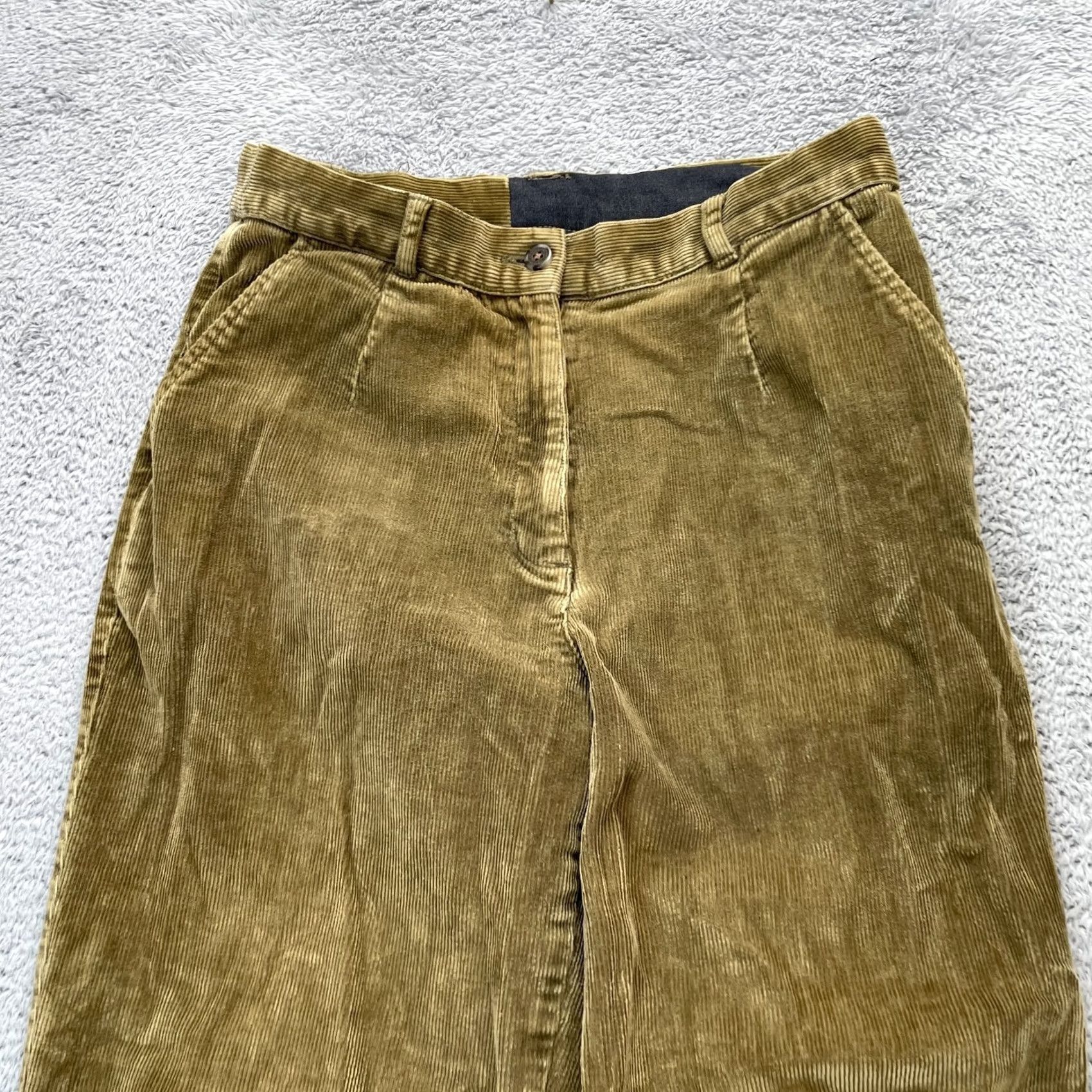 Vintage VINTAGE LL Bean Pants Womens 6R Green Corduroy Pleated Straight Leg Cotton Stretch Size 28" / US 6 / IT 42 - 3 Thumbnail