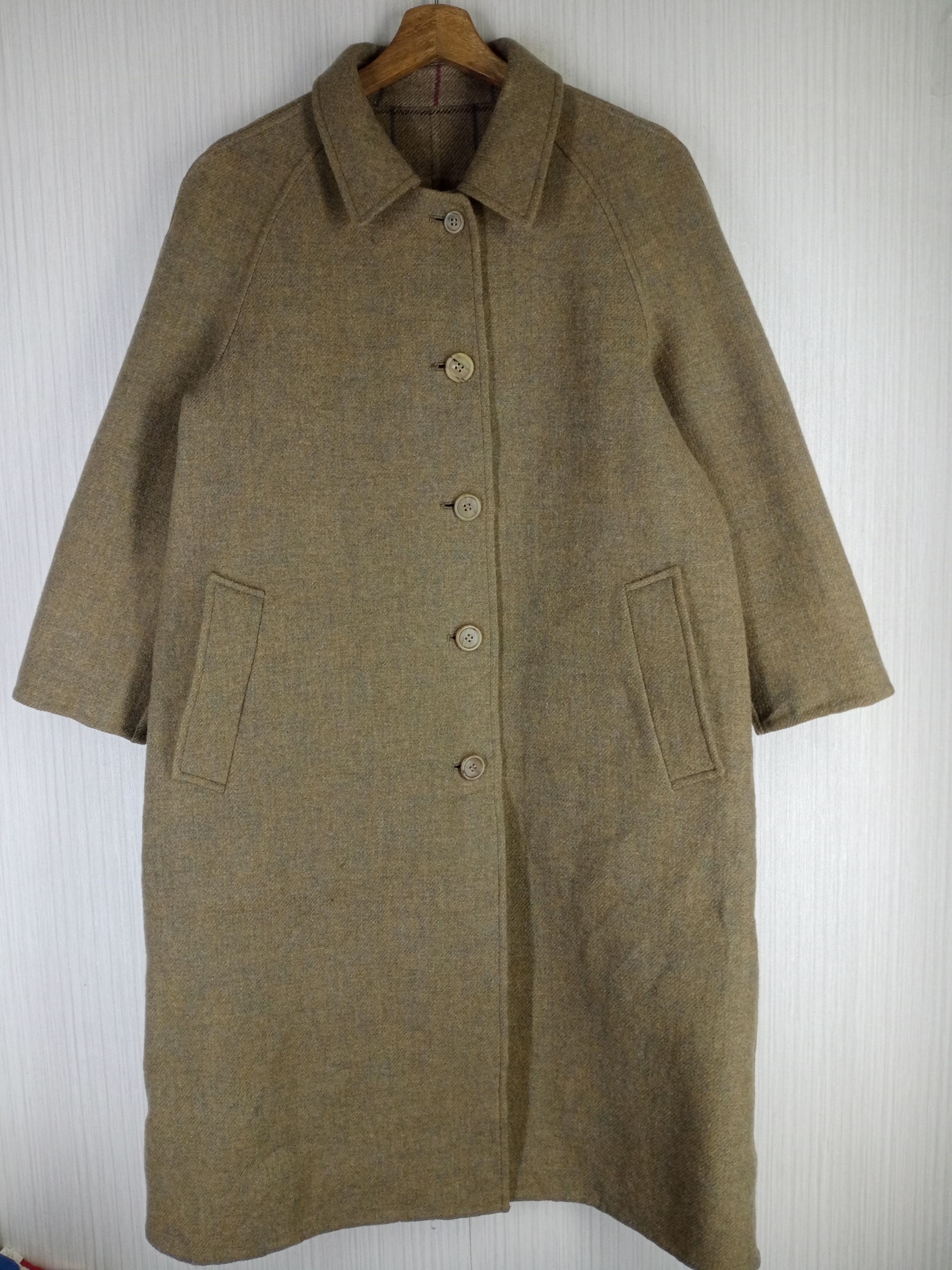 Burberry Rare Vintage 80s Burberrys Reversible Wool Long Jacket Size US M / EU 48-50 / 2 - 2 Thumbnail