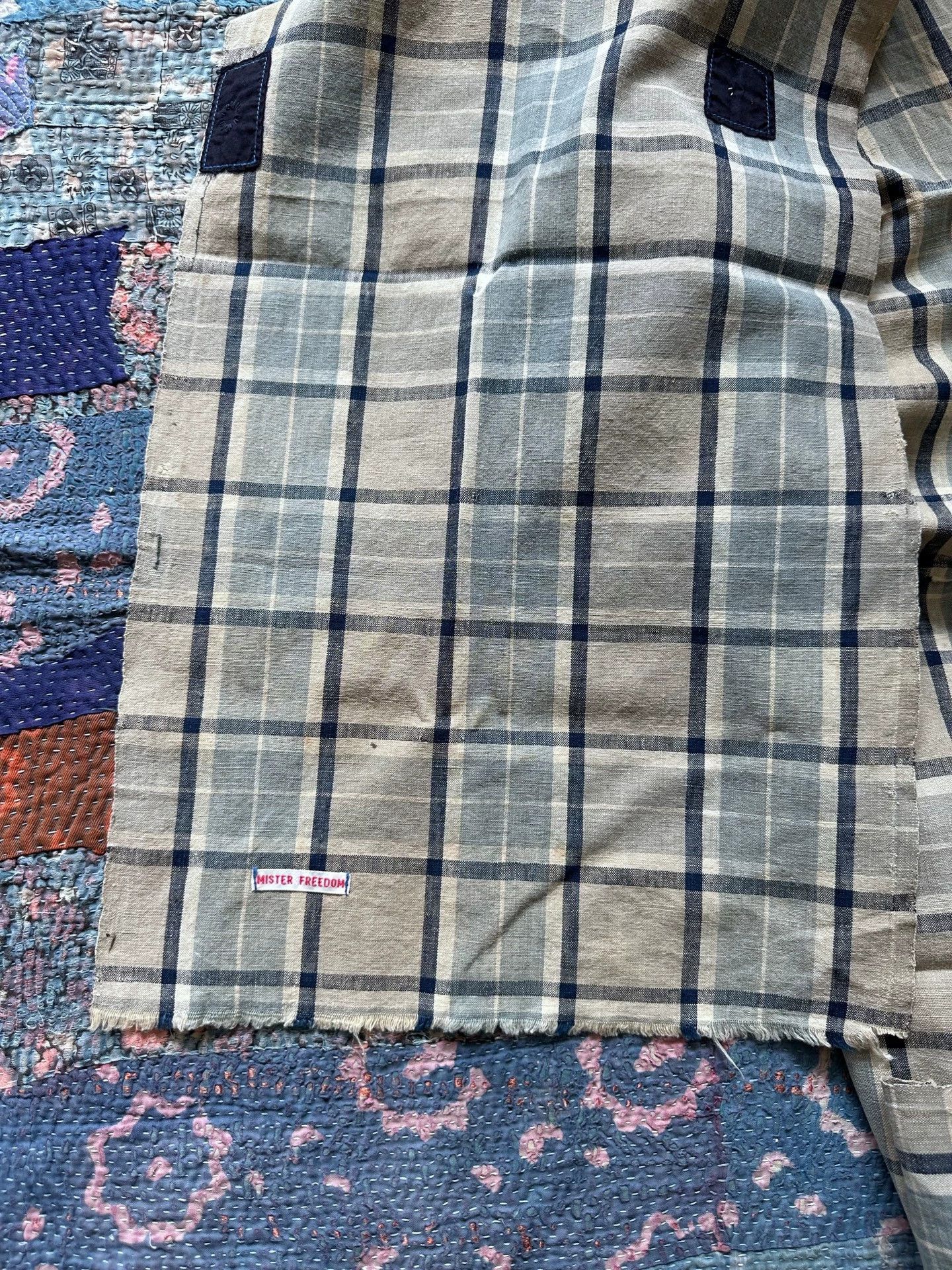 Mister Freedom Mister Freedom Distressed Plaid Vintage Cloth Scarf Size ONE SIZE - 2 Thumbnail