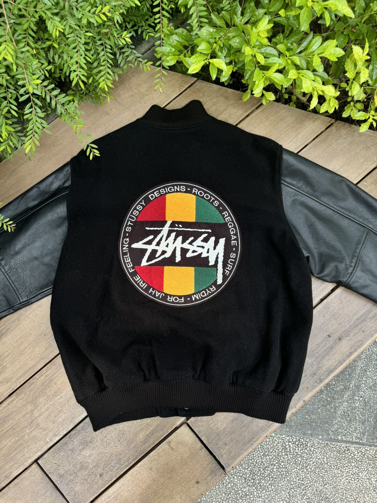 Stussy × Vintage VINTAGE STUSSY 90s IRIE ROOTS BOMBER JACKET Size US M / EU 48-50 / 2 - 3 Thumbnail