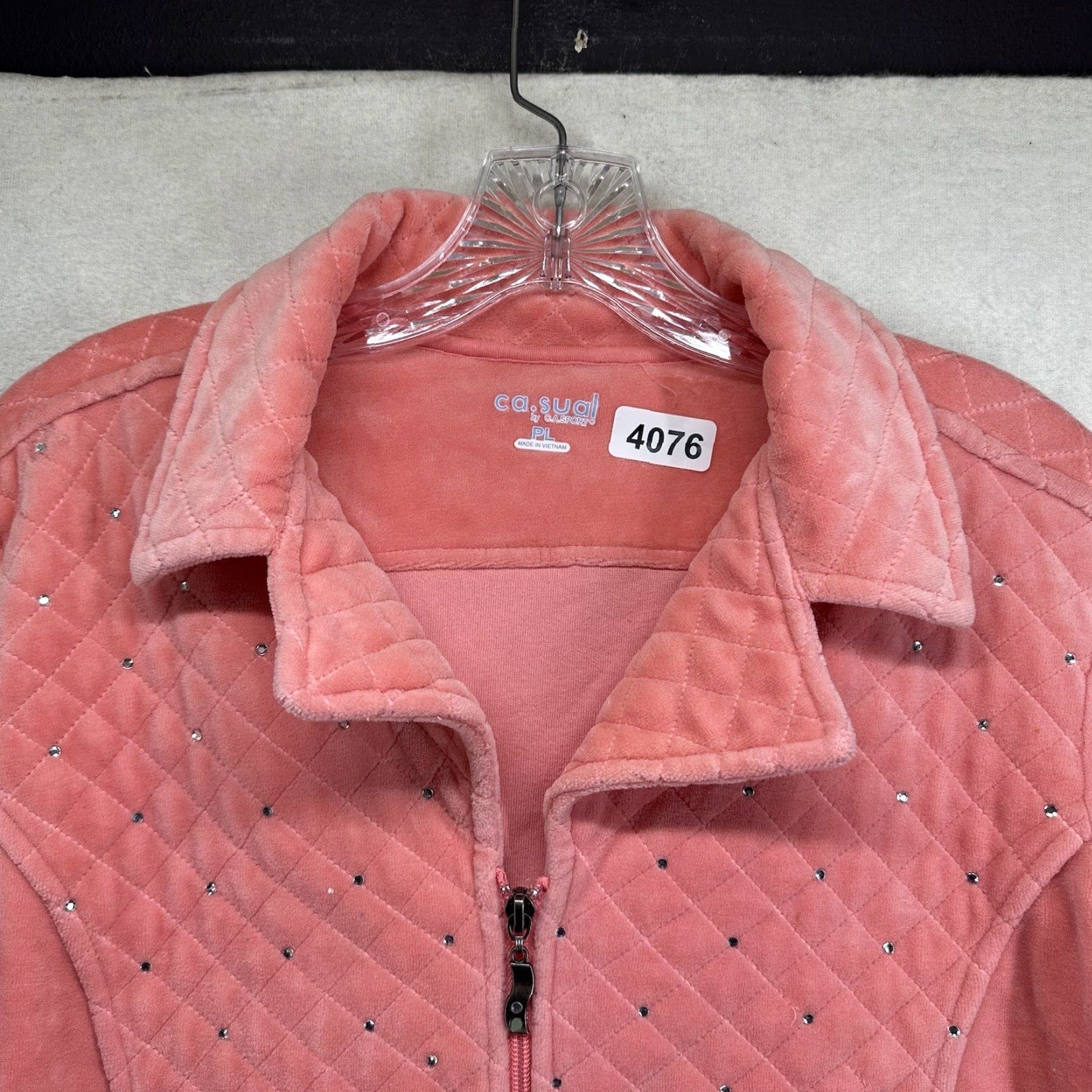 CLOT CA.SUAL BY CA SPORT Womens Faux Suede Cloth Jacket Zip Short Pink Petite Large Buttons Studded Casual Party/Cocktail Travel Womens Size L / US 10 / IT 46 - 3 Thumbnail