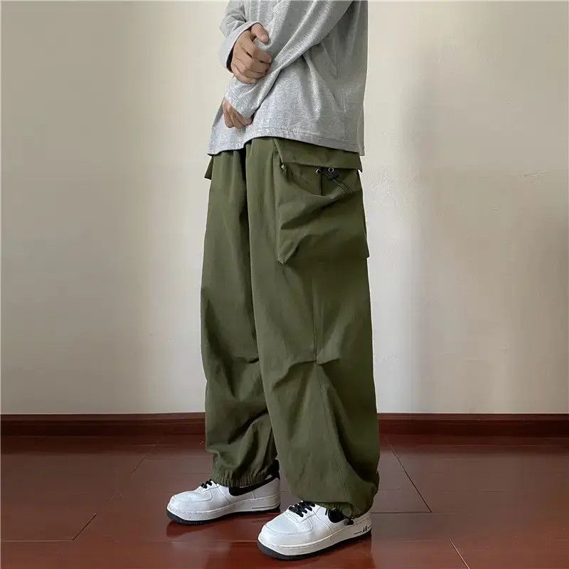 Japanese Brand × Vintage Cargo Pants Parachute Style Green Khaki Retro y2k Size US 32 / EU 48 - 1 Thumbnail