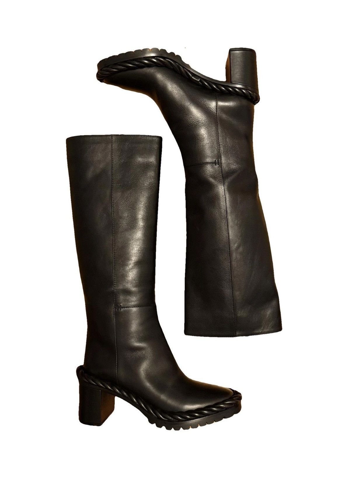 Valentino Valentino Garavani rope knee high soft leather boots 35 Size US 5 / IT 35 - 1 Thumbnail