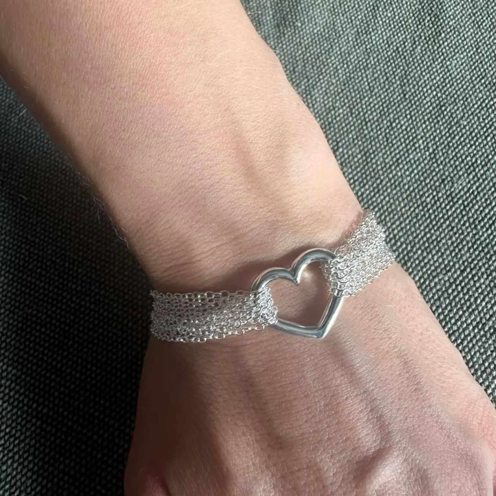 Other Sterling Silver Tassel Heart Bracelet Size ONE SIZE - 1 Thumbnail
