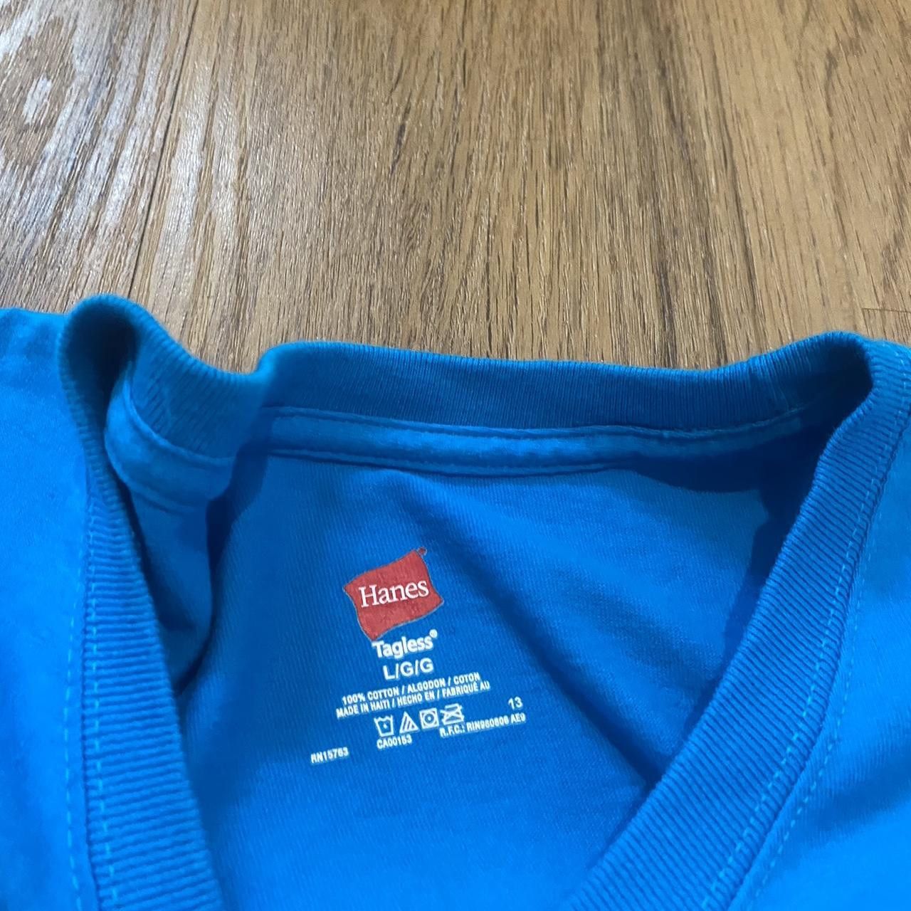 Hanes Blue and yellow Disco Villains NYC cotton t-shirt Size US L / EU 52-54 / 3 - 4 Thumbnail